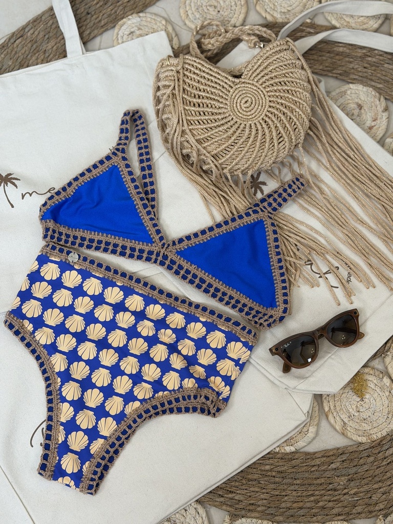 Hot Pants Bikini Shells/Blue
